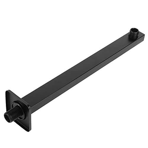 Shower arm with Wall Flange 21 Inches Black, Brushed Finish - Marcoware
