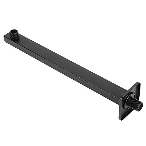 Shower arm with Wall Flange 21 Inches Black, Brushed Finish - Marcoware