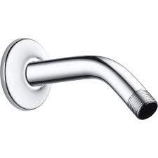 Square Shower arm with Wall Flange, Hybrid: Stainless Steel with Brass Couplings - Marcoware
