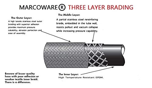 SS 304 Single Lever 24'' Connection Pipes (Pair), Chrome - Marcoware