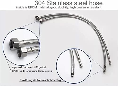 SS 304 Single Lever 24'' Connection Pipes (Pair), Chrome - Marcoware
