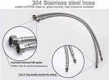 SS 304 Single Lever 24'' Connection Pipes (Pair), Chrome - Marcoware
