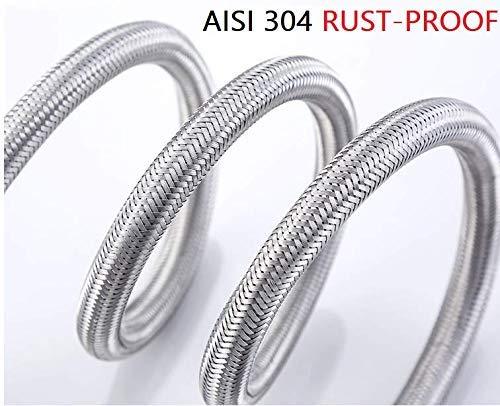 SS 304 Single Lever 24'' Connection Pipes (Pair), Chrome - Marcoware