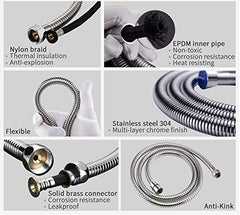 Stainless Steel 304 Heavy Duty Shower Hose 1 Meter, Chrome - Marcoware