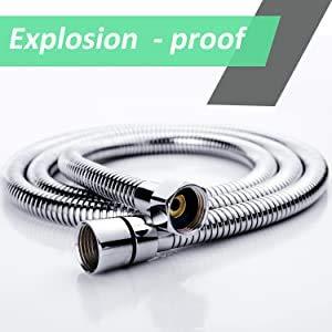 Stainless Steel 304 Heavy Duty Shower Hose 1 Meter, Chrome - Marcoware