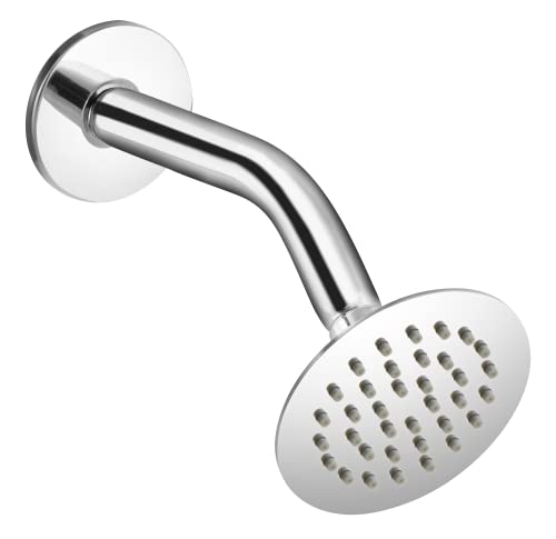 Stainless Steel 4 Inches Shower Head with Arm & Wall Flange - Marcoware