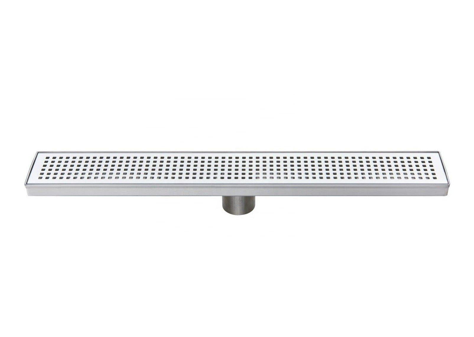 Stainless Steel Cube Bathroom Floor Trap, Brushed Finish - Marcoware