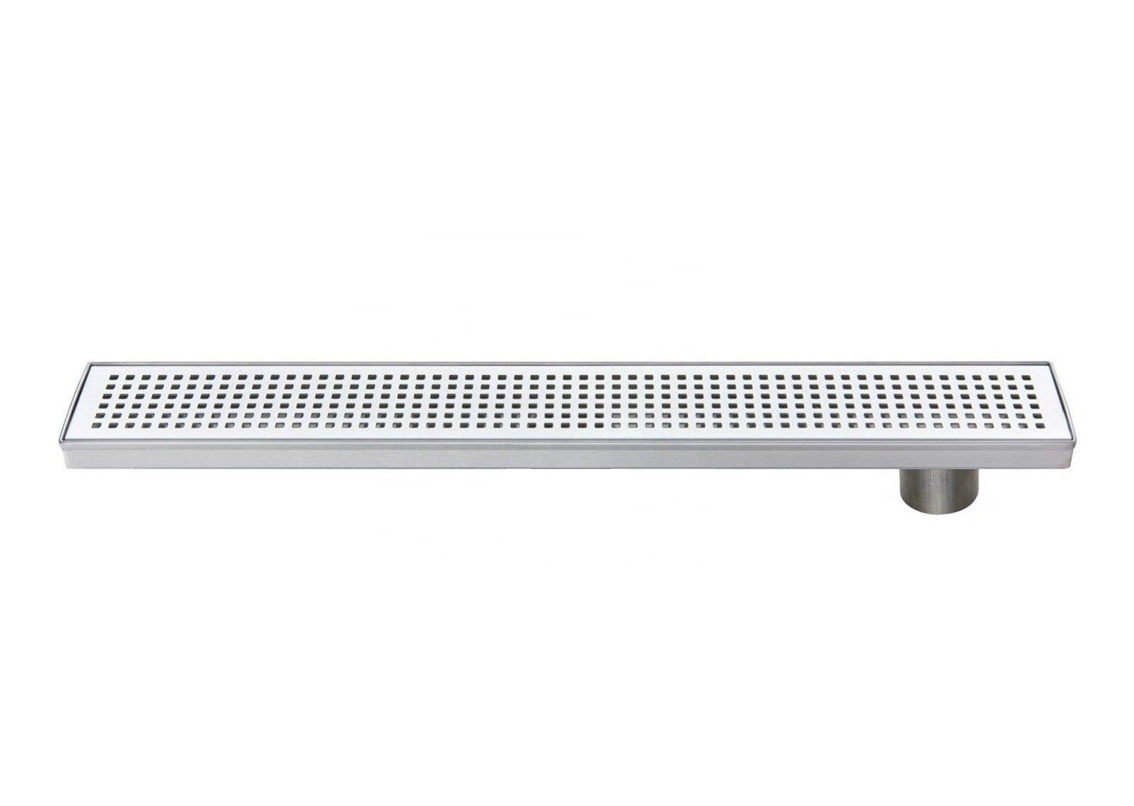 Stainless Steel Cube Bathroom Floor Trap, Brushed Finish - Marcoware