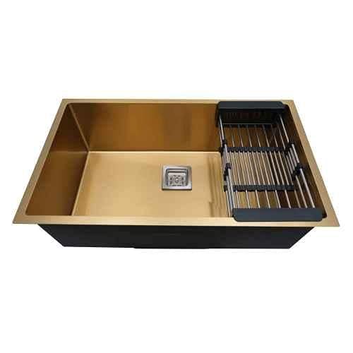 Stainless Steel Single Bowl Kitchen Sink Gold - Marcoware